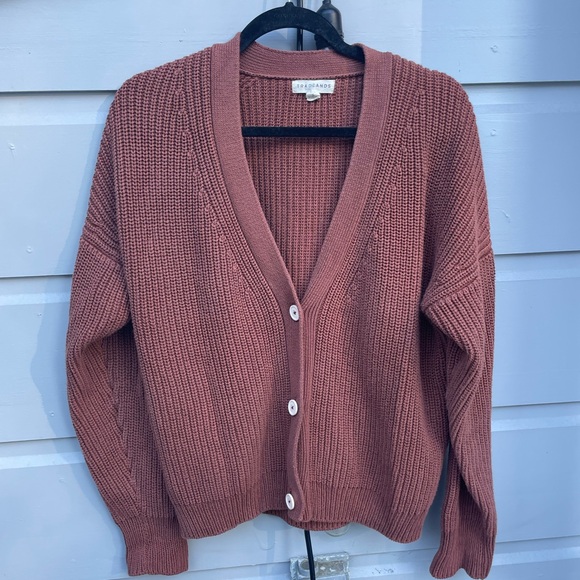 Tradlands Shelter Cardigan in Plum - Picture 3 of 6